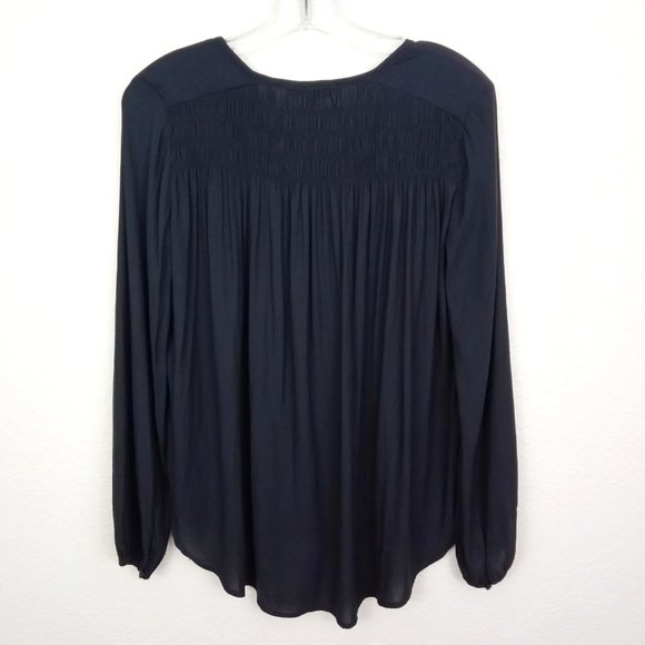RO & DE Black Smocked High/Low Blouse Top S - Picture 8 of 13
